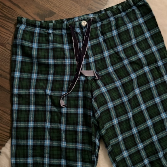 American Eagle blue/green plaid pajama bottoms, size small petite/small - Picture 2 of 4